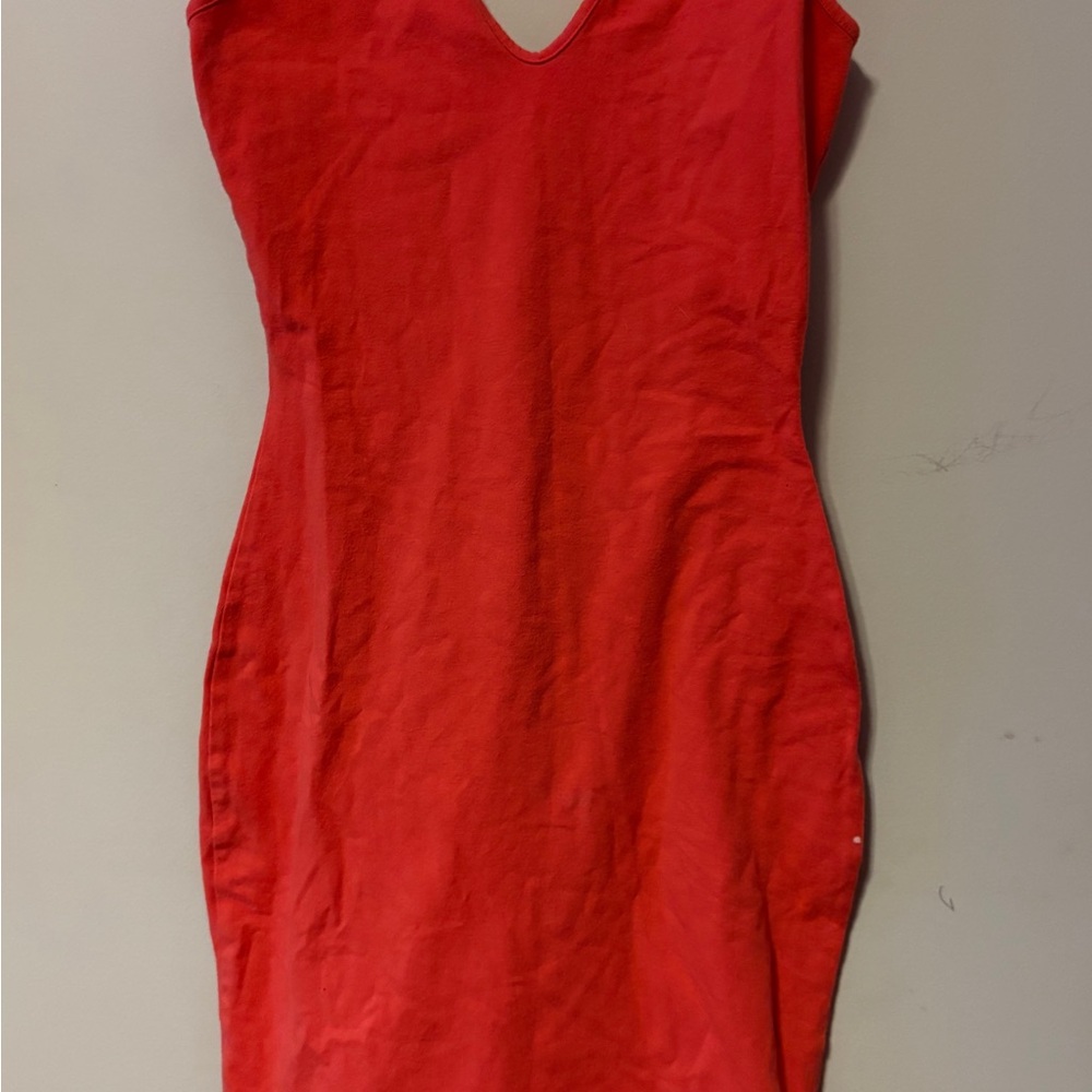 Women’s V-Neck Red Sheath Dress